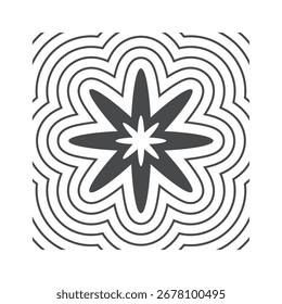Floral mid century element composition