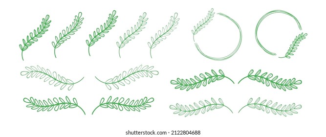 Floral minimalistic decorative line set