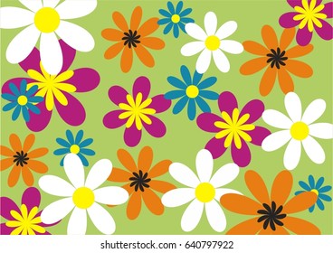 Floral mix square vector frame