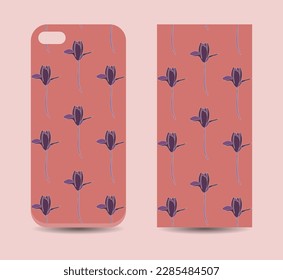 FLORAL Mobile Phone Cover Design Mockup Vector Case Cover Design Mockup