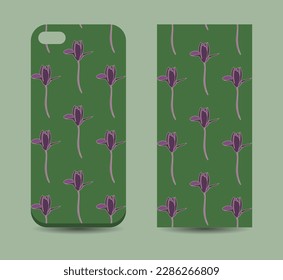 FLORAL Mobile Phone Cover Design Mockup Vector Case Cover Design Mockup