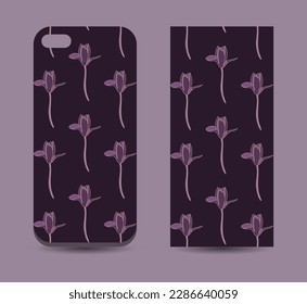 FLORAL Mobile Phone Cover Design Mockup Vector Case Cover Design Mockup