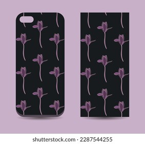 FLORAL Mobile Phone Cover Design Mockup Vector Case Cover Design Mockup