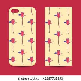 FLORAL Mobile Phone Cover Design Mockup Vector Case Cover Design Mockup