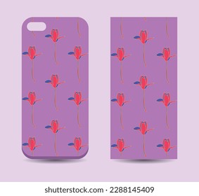 FLORAL Mobile Phone Cover Design Mockup Vector Case Cover Design Mockup