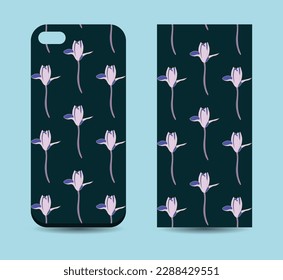 FLORAL Mobile Phone Cover Design Mockup Vector Case Cover Design Mockup