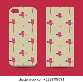 FLORAL Mobile Phone Cover Design Mockup Vector Case Cover Design Mockup