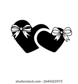 Floral and Modern Love Silhouette  Vector Illustration