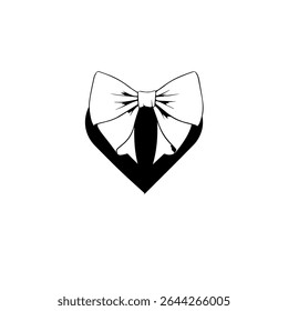 Floral and Modern Love Silhouette  Vector Illustration