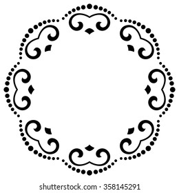 Floral Modern Vector Round Frame