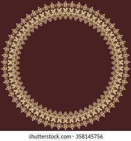 Floral Modern Vector Round Frame