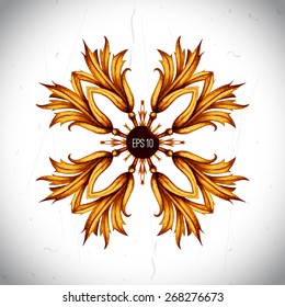 Floral monnogram frame for wedding invitations, greeting cards. Pattern element. Vector vintage baroque pattern in engraving retro style on scroll work background. Ornate acanthus design frame. 