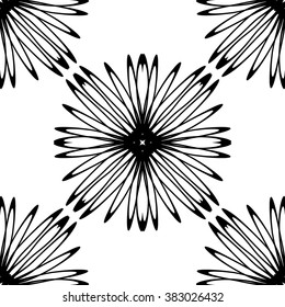 Floral monochrome background. Simple seamless pattern