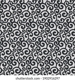 Floral monochrome seamless pattern in vector