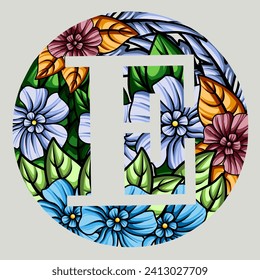 floral monogram alphabet illustration. vector design