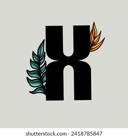 floral monogram alphabet illustration. vector design