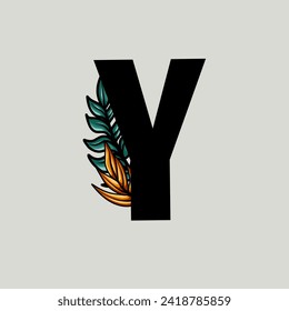 floral monogram alphabet illustration. vector design