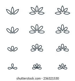 Floral monogram design , Elegant line art logo design, vector illustration