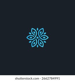 Floral monogram icon flat vector design