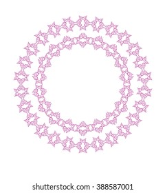 Floral monogram isolated .Vector illustration hand drawn. Abstract frame , logo template. Line art.