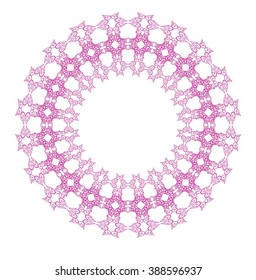 Floral monogram isolated .Vector illustration hand drawn. Abstract frame , logo template. Line art.
