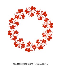 Floral monogram isolated .Vector illustration hand drawn. Abstract frame , logo template. Line art.
