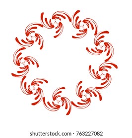Floral monogram isolated .Vector illustration hand drawn. Abstract frame , logo template. Line art.