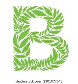 ilustración del vector de planta plana de la letra de monograma B plana 