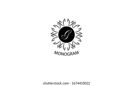 Floral monogram with letter G. Exquisite business logo, restaurant, royalty, boutique, cafe, hotel logo template.