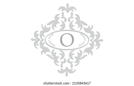 Floral monogram with the letter O of the center for postcards, invitations, menus, labels. Graphic design of pages, business sign, boutiques, cafes, hotels, wedding invitations.