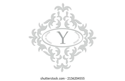 Floral monogram with the letter Y of the center for postcards, invitations, menus, labels. Graphic design of pages, business sign, boutiques, cafes, hotels, wedding invitations.