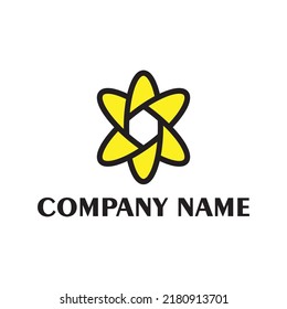 Florales Monogramm-Logo auf gelbem Hintergrund