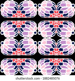 Floral monoline seamless pattern background, textile printing. Hand drawn endless vector illustration of flowers on light background. Flower theme wedding. Summer collection.
