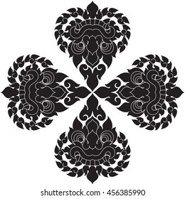 Floral monster face vector / Laos style design
