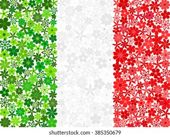 Floral mosaic Italian flag