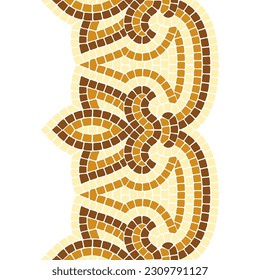 Floral mosaic pattern. Decorative antique stone ornament.