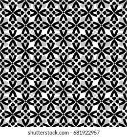 Floral mosaic pattern, seamless vector background.