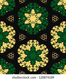 Floral mosaic seamless pattern.
