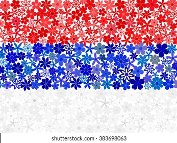 Floral mosaic Serbian flag