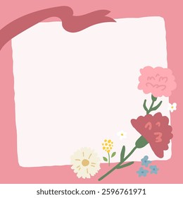 Floral mother's day carnations frame