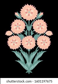 Floral motif abstract vector art