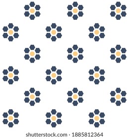 Floral motif cute baby pattern geometric flowers ornament. Minimalist dainty background simple geo all over print block for kids fashion textile, towel, shirt fabric, home interior wallpaper, cards.