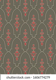 Floral Motif Ogee pattern vector