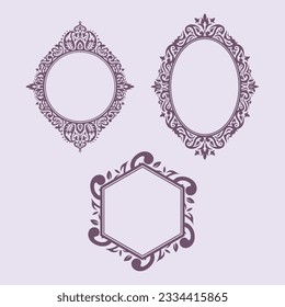 Floral Motif Paistley Traditional Ornament. Ornate element for design. Ornament pattern for wedding invitations, birthday and greeting cards. Traditional golden decor.