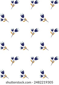 floral motif repeat isolated with white background.