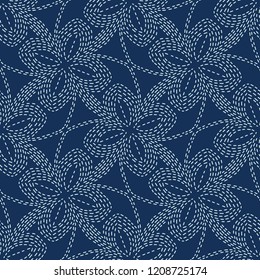 Floral Motif Sashiko Style Japanese Needlework Stock Vector (Royalty ...