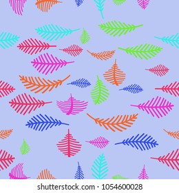 Floral motif seamless  pattern, branches, doodles. 