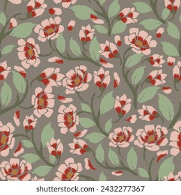 Floral motif seamless pattern suitable for fabrics, motifs, backgrounds, wrapping, etc