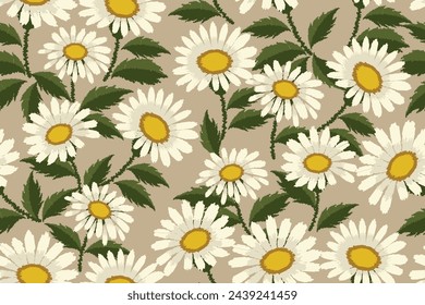 Floral motif seamless pattern suitable for fabrics, motifs, backgrounds, wrapping, etc
