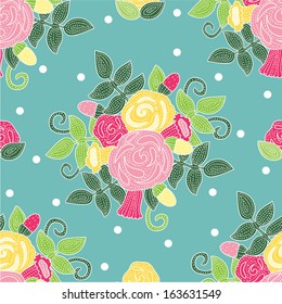 Floral motif. Vector a seamless pattern.